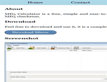 Tablet Screenshot of md5calculator.com
